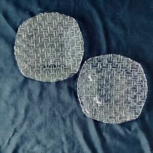 Vintage Clear Glass Basketweave Dishes - WP&G